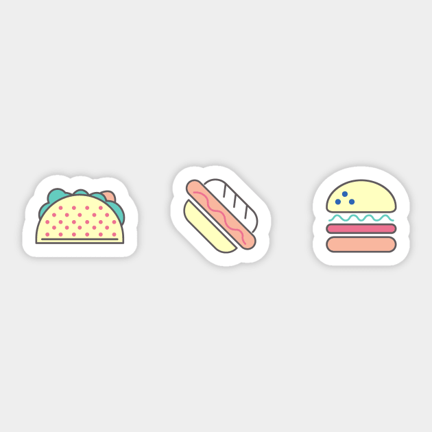 pizza burger junk food Sticker by choiyoojin